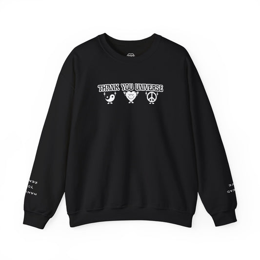 THANK YOU UNIVERSE (black) Crewneck Sweatshirt Unisex Heavy Blend™