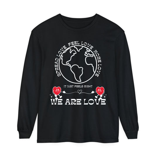 WE ARE LOVE V1 (black) Unisex Garment-dyed Long Sleeve T-Shirt
