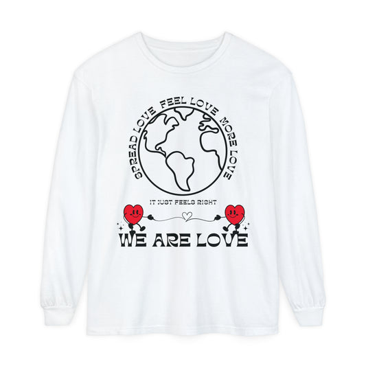 WE ARE LOVE V1 (white) Unisex Garment-dyed Long Sleeve T-Shirt