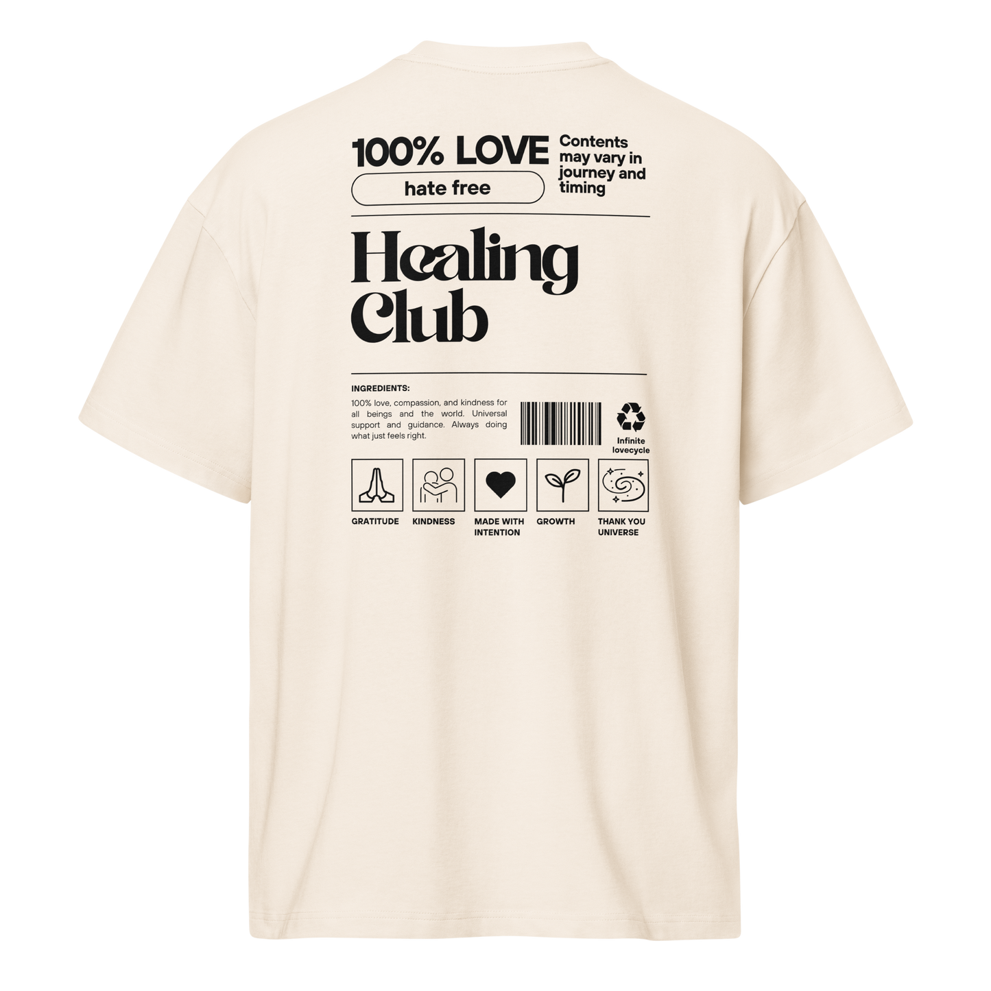 The Healing Club oversized box tee (vintage white)